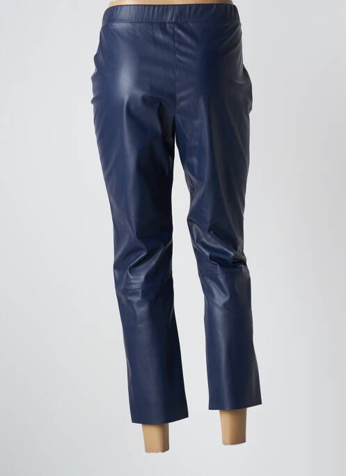 Pantalon 7/8 taille haute taille haute bleu MARIA BELLENTANI femme