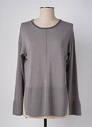 Pull coupe droite manches longues gris MARIA BELLENTANI femme