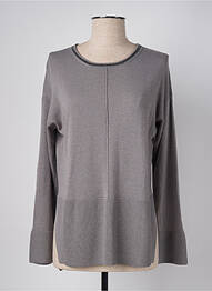 Pull tissage chiné manches longues gris MARIA BELLENTANI femme