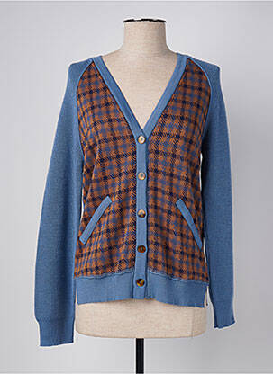 Gilet manches longues resserrée sur le bas bleu MARIA BELLENTANI femme