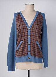 Gilet manches longues resserrée sur le bas bleu MARIA BELLENTANI femme