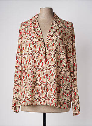 Chemisier imprimé fleurs manches longues beige MARIA BELLENTANI femme