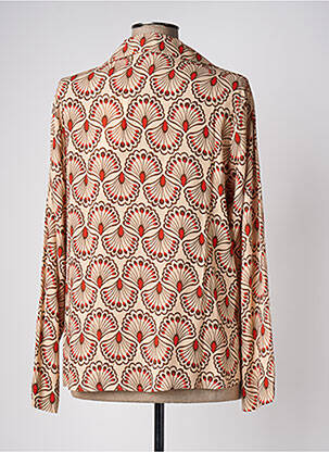 Chemisier imprimé fleurs manches longues beige MARIA BELLENTANI femme