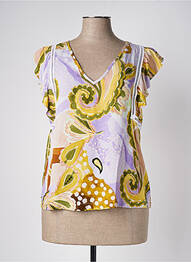 Top coupe fluide manches courtes violet MARIA BELLENTANI femme