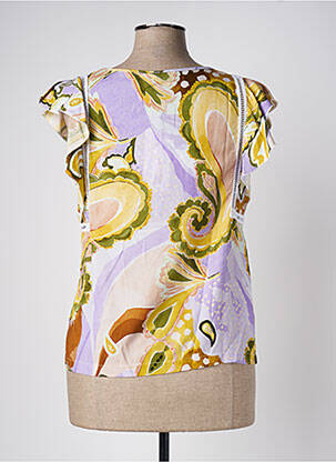 Top coupe fluide manches courtes violet MARIA BELLENTANI femme