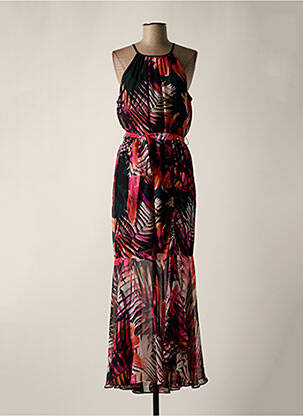 Robe longue coupe évasée fines bretelles noir FRANK LYMAN femme
