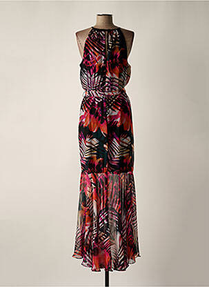Robe longue coupe évasée fines bretelles noir FRANK LYMAN femme