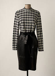 Robe mi-longue manches longues manches longues noir FRANK LYMAN femme