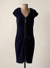 Robe mi-longue manches courtes manches courtes bleu FRANK LYMAN femme