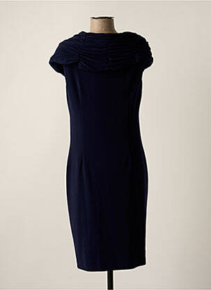 Robe mi-longue manches courtes manches courtes bleu FRANK LYMAN femme