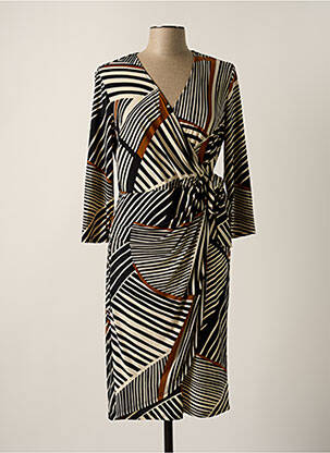 Robe mi-longue manches longues manches longues noir FRANK LYMAN femme
