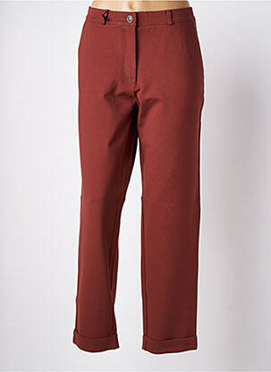 Pantalon chino fermeture zippée sous rabat boutonné taille normale rouge EAST DRIVE femme