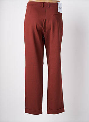 Pantalon chino fermeture zippée sous rabat boutonné taille normale rouge EAST DRIVE femme