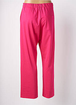 Pantalon droit taille élastique rose ANNA SERAVALLI femme