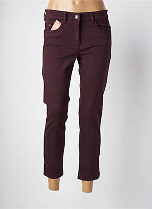 Pantalon 7/8 fermeture zippée sous rabat boutonné violet ZERRES femme