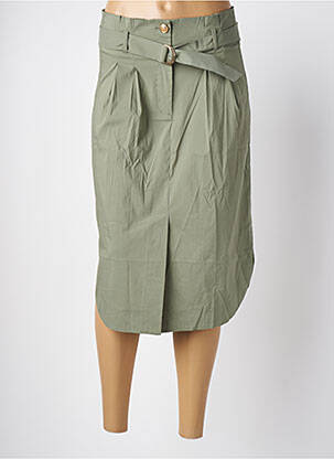 Jupe mi-longue coupe droite vert EVA KAYAN femme
