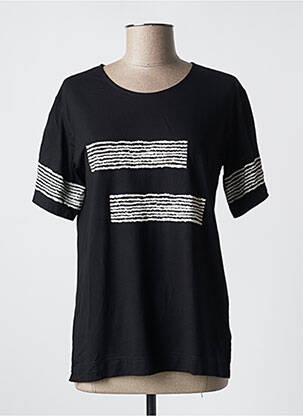Top tissage jersey manches courtes noir KARIN HERTZ femme