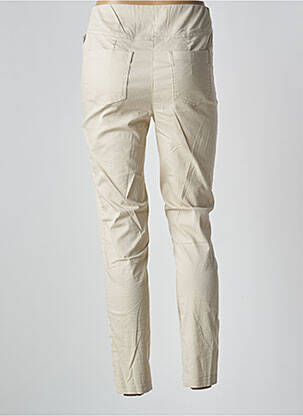 Jegging tissage popeline taille haute beige ADELINA BY SCHEITER femme