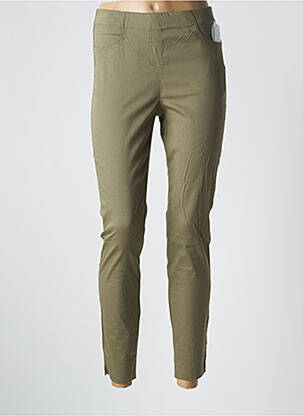 Jegging tissage popeline taille haute vert ADELINA BY SCHEITER femme