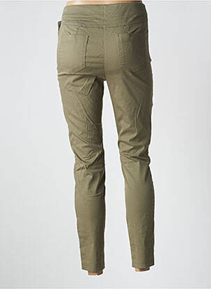 Jegging tissage popeline taille haute vert ADELINA BY SCHEITER femme