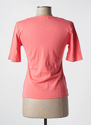 T-shirt col v manches courtes orange SOIE POUR SOI femme
