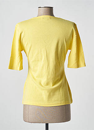 T-shirt col v manches courtes jaune SOIE POUR SOI femme