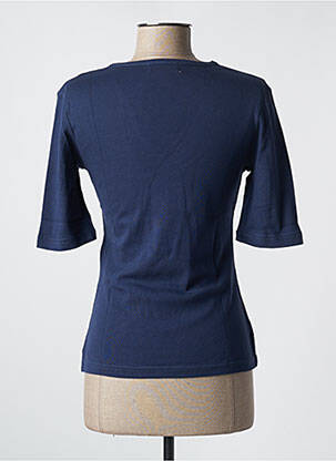 T-shirt col v manches courtes bleu SOIE POUR SOI femme