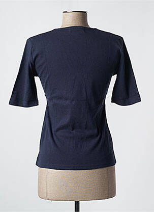 T-shirt col v manches courtes bleu fonce SOIE POUR SOI femme