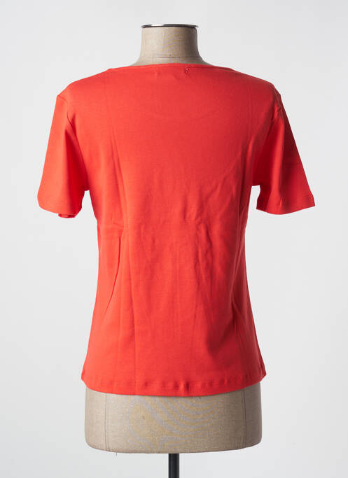 T-shirt sérigraphie avec strass manches courtes rouge SOIE POUR SOI femme