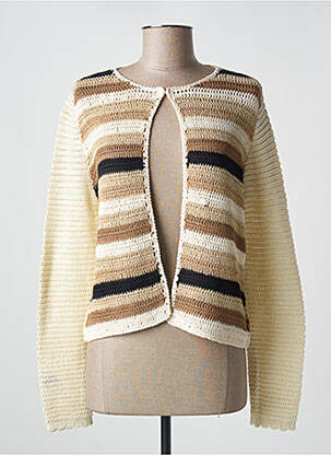 Gilet manches longues col rond or ORLINN femme