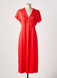 Robe longue manches courtes manches courtes rouge ANGE femme