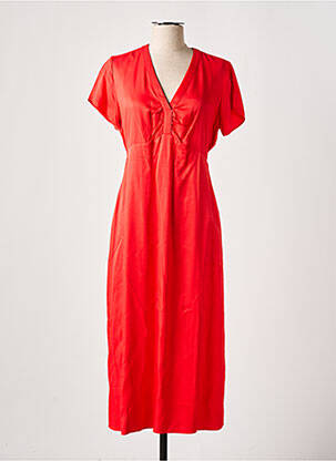 Robe longue manches courtes manches courtes rouge ANGE femme
