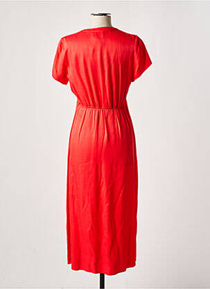 Robe longue manches courtes manches courtes rouge ANGE femme