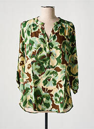 Blouse imprimé fantaisie manches 3/4 vert EMA BLUE'S femme