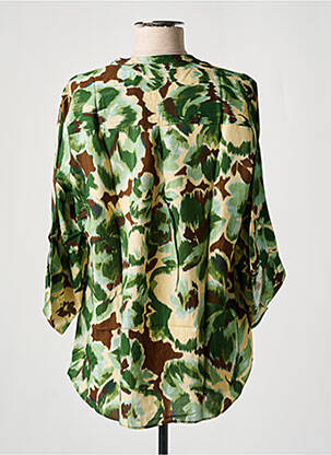 Blouse imprimé fantaisie manches 3/4 vert EMA BLUE'S femme