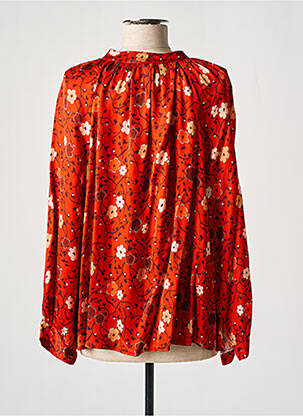 Blouse tissage popeline manches longues orange JOHANNA PARIS femme