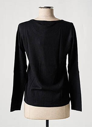 Pull coupe cintrée manches longues noir SOIE POUR SOI femme