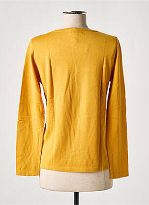 Pull coupe cintrée manches longues jaune SOIE POUR SOI femme
