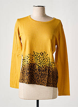 Pull coupe cintrée manches longues jaune SOIE POUR SOI femme