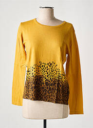 Pull coupe cintrée manches longues jaune SOIE POUR SOI femme