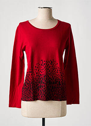 Pull coupe cintrée manches longues rouge SOIE POUR SOI femme