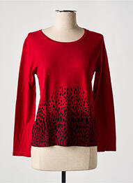 Pull coupe cintrée manches longues rouge SOIE POUR SOI femme
