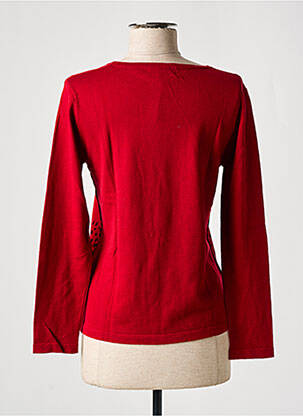 Pull coupe cintrée manches longues rouge SOIE POUR SOI femme