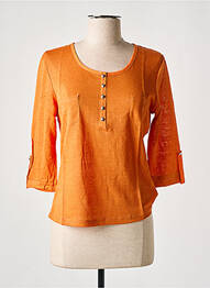 Top coupe cintrée manches 3/4 orange J & W femme