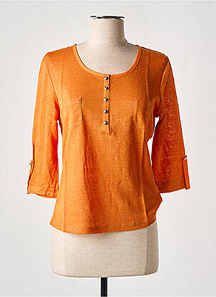 Top coupe cintrée manches 3/4 orange J & W femme