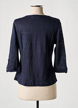 Top tissage crêpe manches 3/4 bleu J & W femme