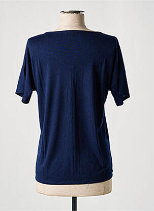 T-shirt col v manches courtes bleu SOIE POUR SOI femme
