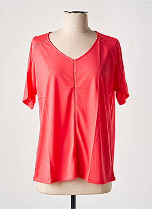 T-shirt col v manches courtes rose SOIE POUR SOI femme