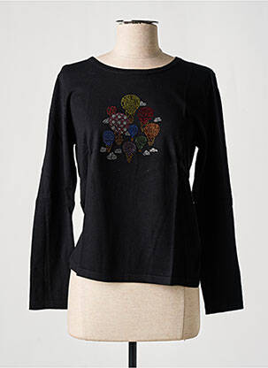 Pull Noir Femme Avec Col Blanc Dentelle - En Soie, Taille M, Neuf Sans étiquette - Style élégant