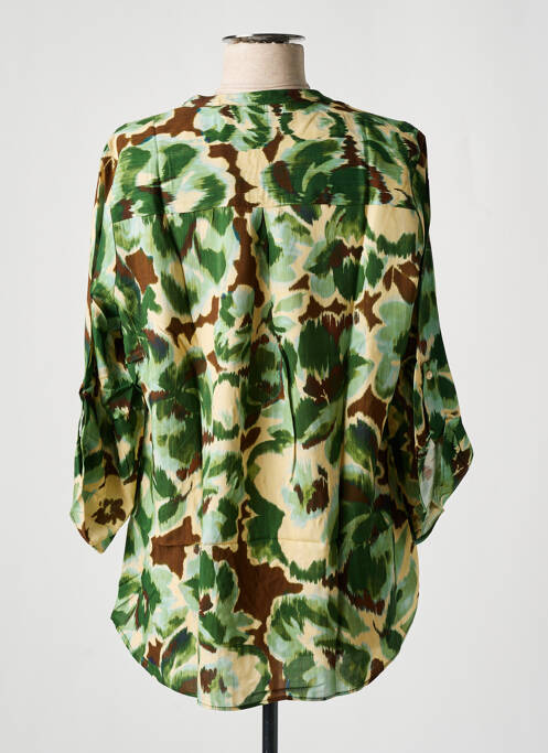 Blouse imprimé fantaisie manches 3/4 vert EMA BLUE'S femme